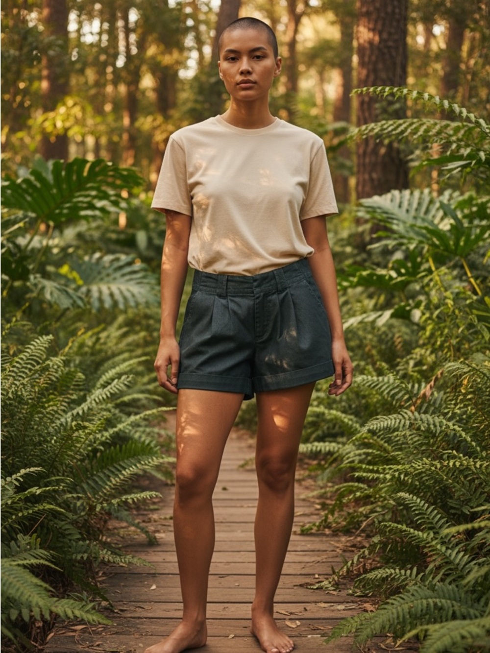 Mossimo Supply Co. High-Waist Pleated Shorts in Dark Teal